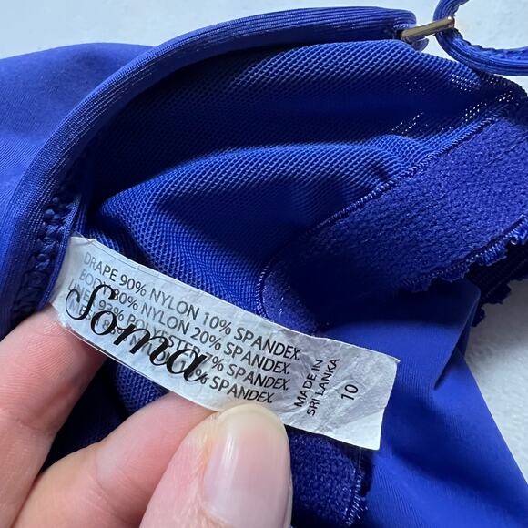 Soma Sleeveless Tiered Layered Handkerchief Hem Tankini Size 10 Vacation Resort - Picture 4 of 9